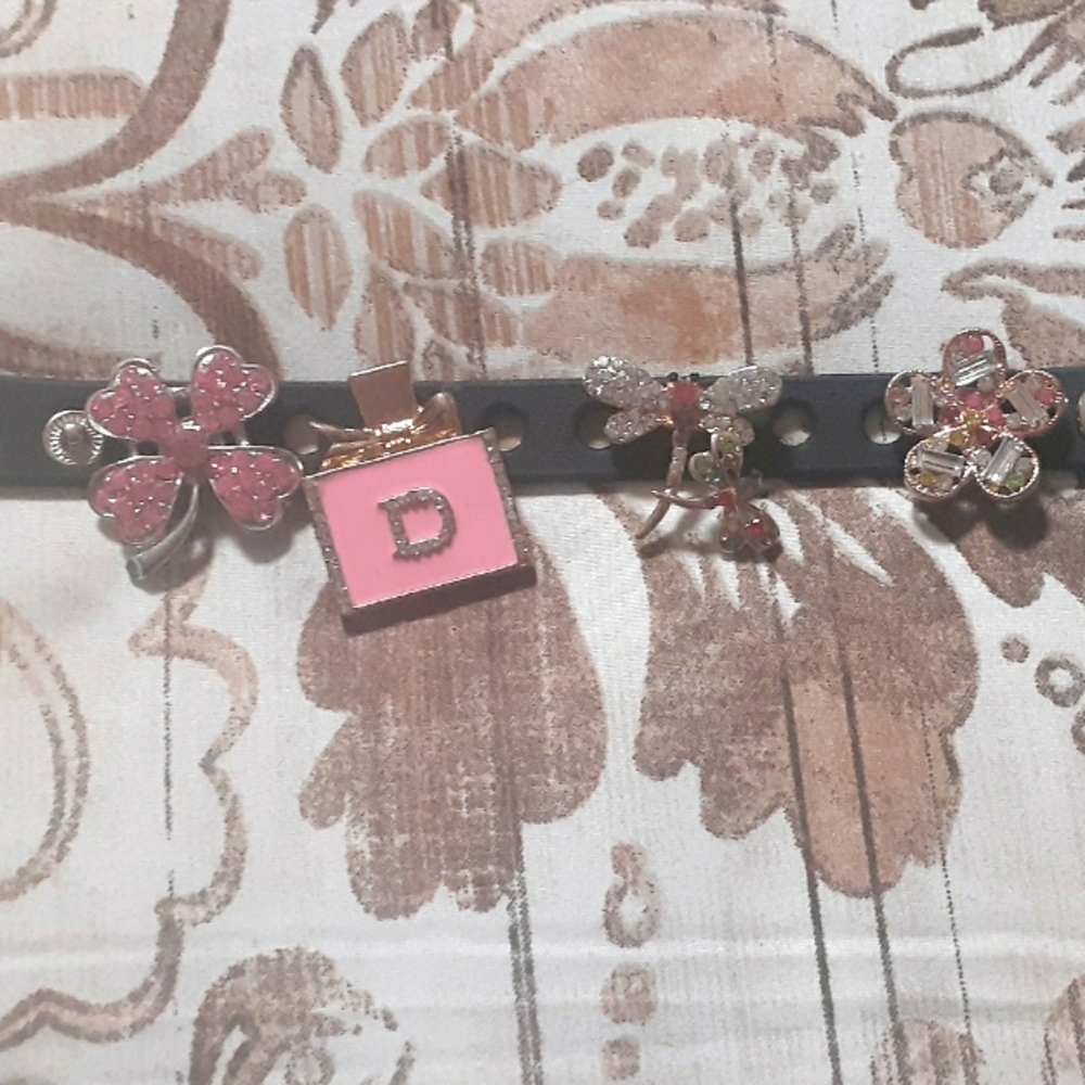 Snap on bracelet with charms